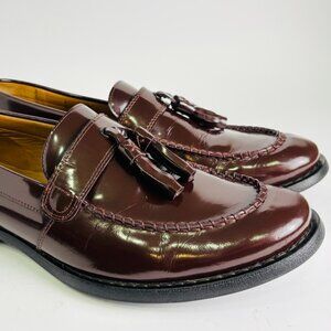 Alexander Mcqueen Oversized Tassel Loafers Men's 42 US 9 Burgundy Rubber Sole